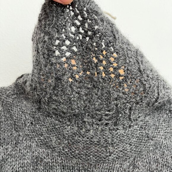 100% Alpaca Wool Heather Gray Katharine Ross Knit Sweater Size Medium - Picture 2 of 5